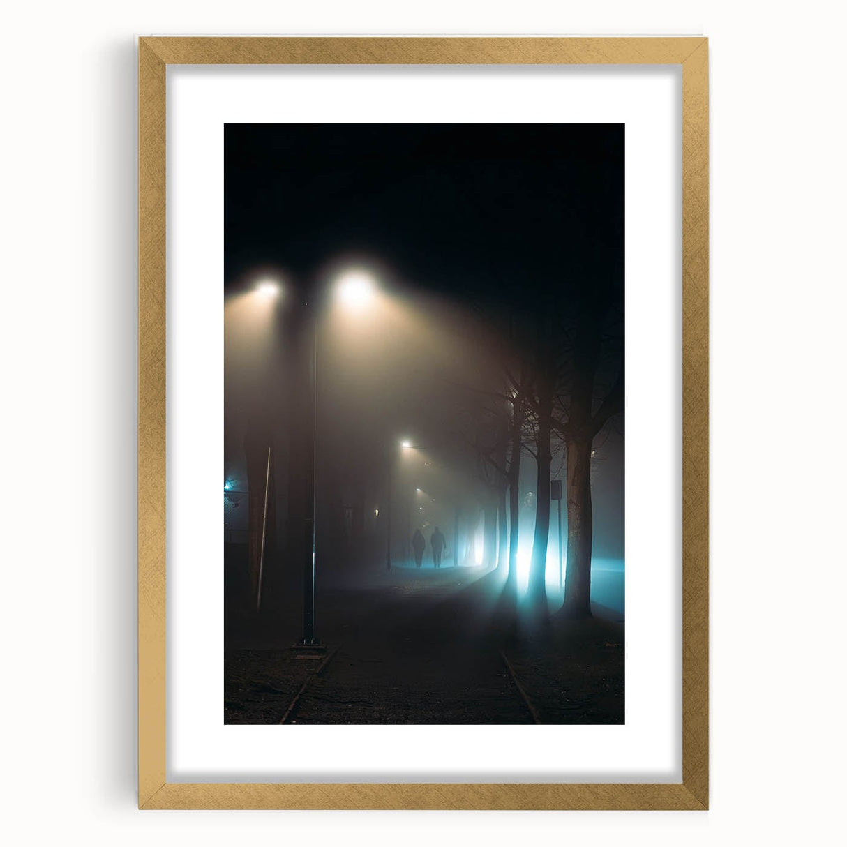 Metropolitan Photography Art – Foggy City Street Light Scene