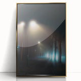 Metropolitan Photography Art – Foggy City Street Light Scene