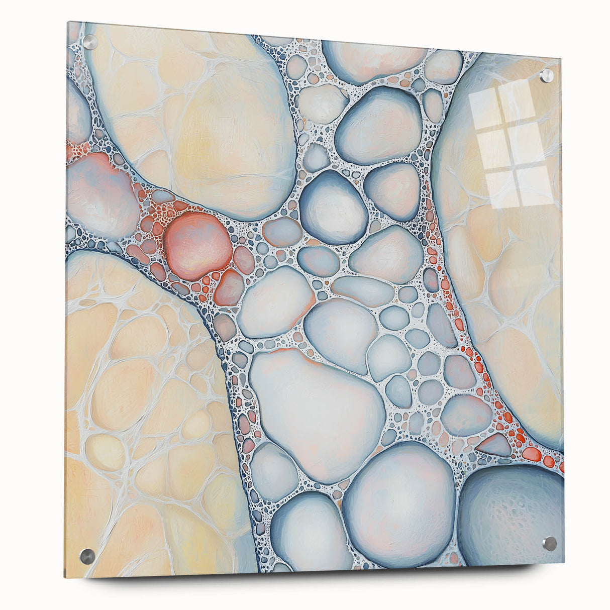 Organic Cells in Soft Tones – Earthen Harmony Earth Tone Art Print