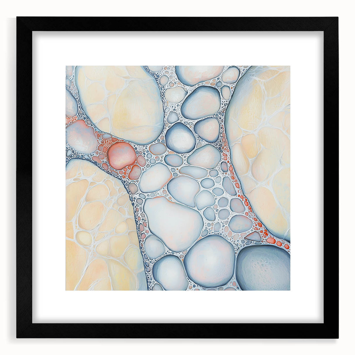 Organic Cells in Soft Tones – Earthen Harmony Earth Tone Art Print