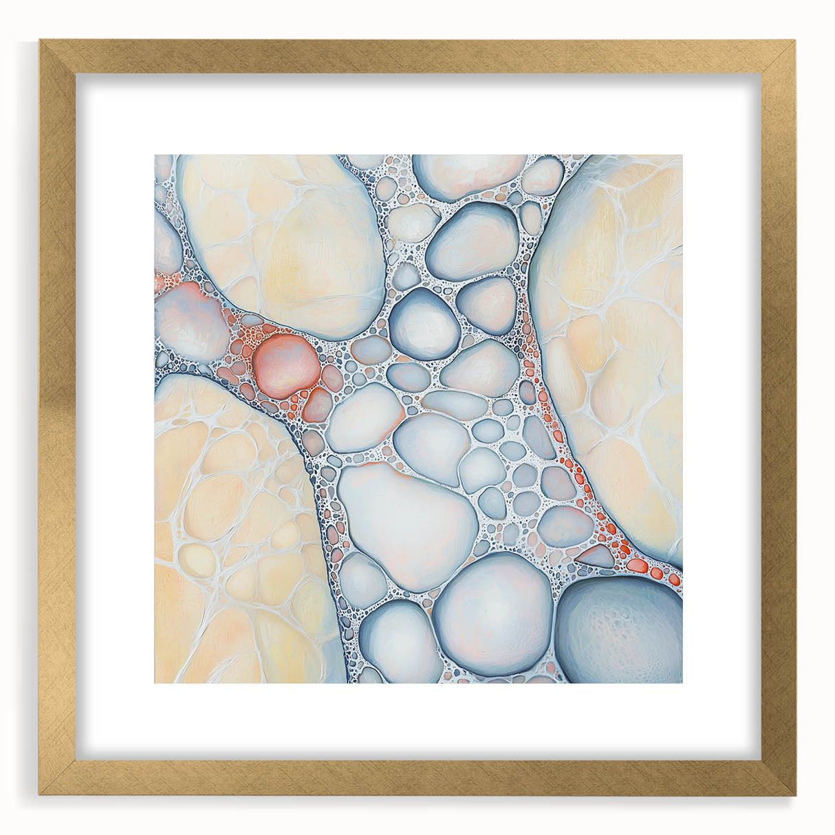 Organic Cells in Soft Tones – Earthen Harmony Earth Tone Art Print
