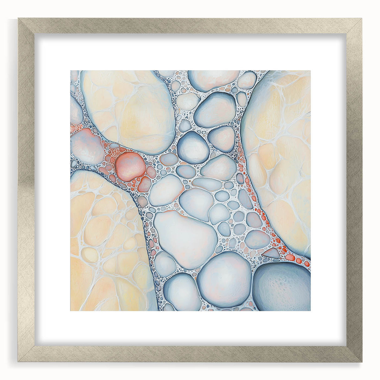 Organic Cells in Soft Tones – Earthen Harmony Earth Tone Art Print