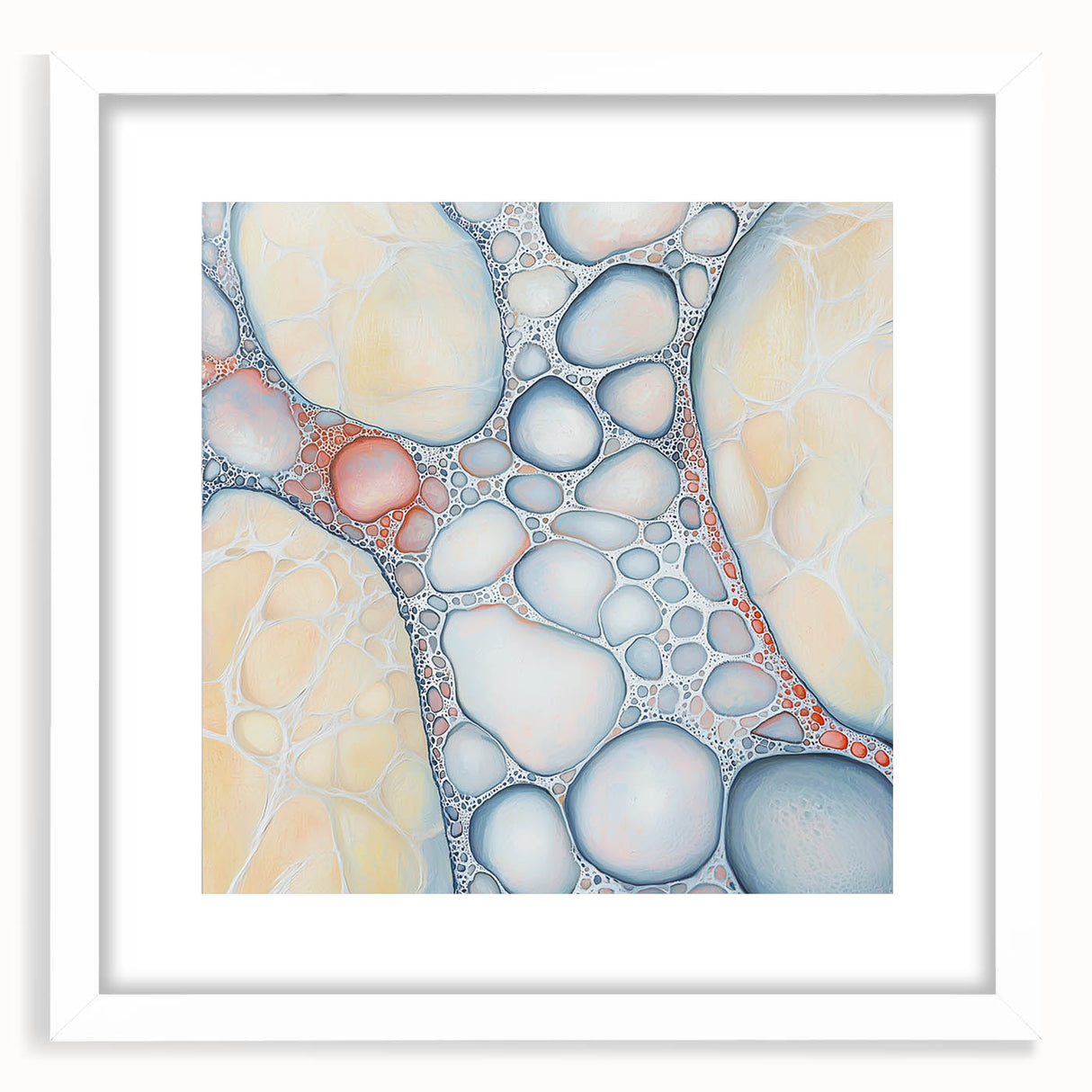 Organic Cells in Soft Tones – Earthen Harmony Earth Tone Art Print