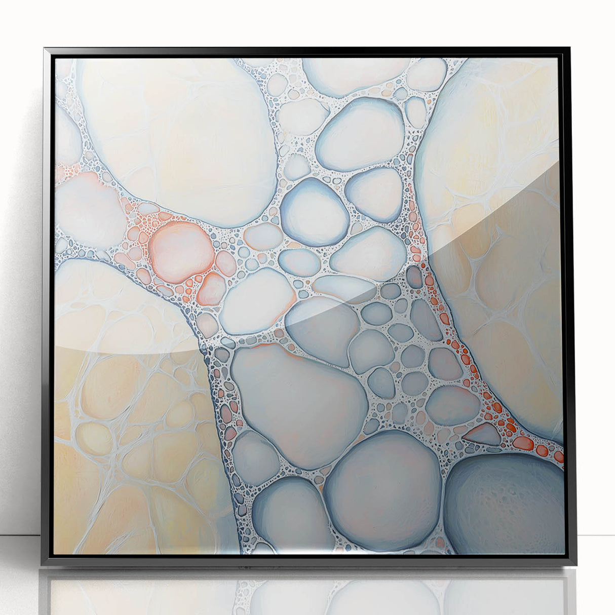 Organic Cells in Soft Tones – Earthen Harmony Earth Tone Art Print