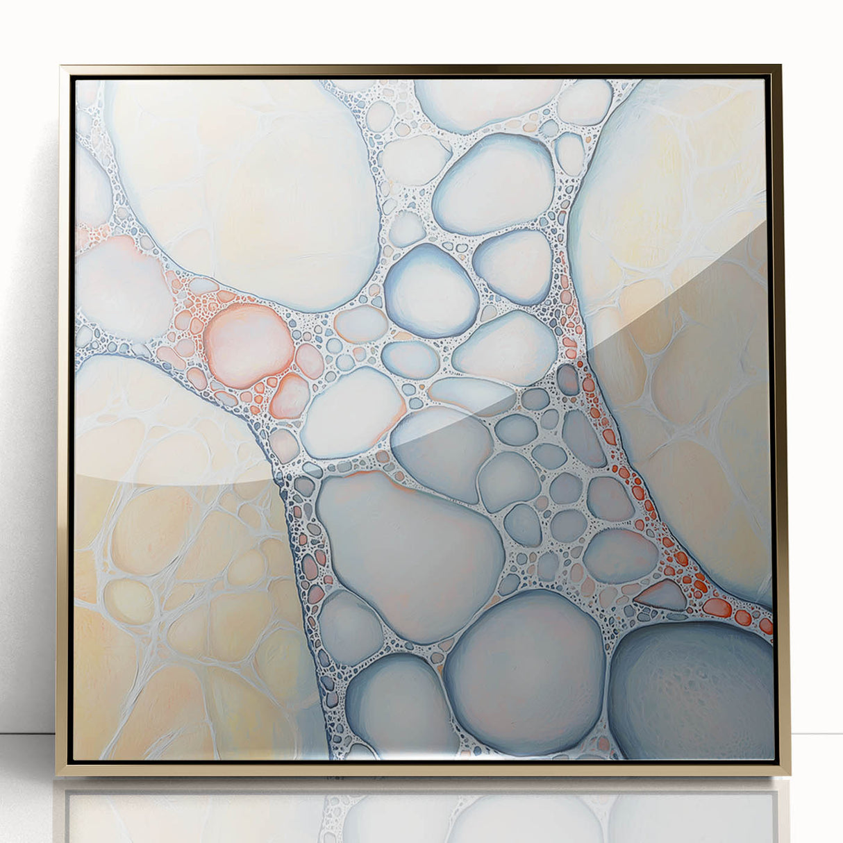 Organic Cells in Soft Tones – Earthen Harmony Earth Tone Art Print
