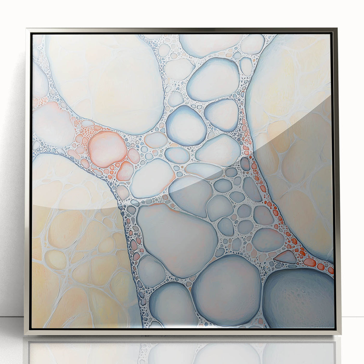Organic Cells in Soft Tones – Earthen Harmony Earth Tone Art Print
