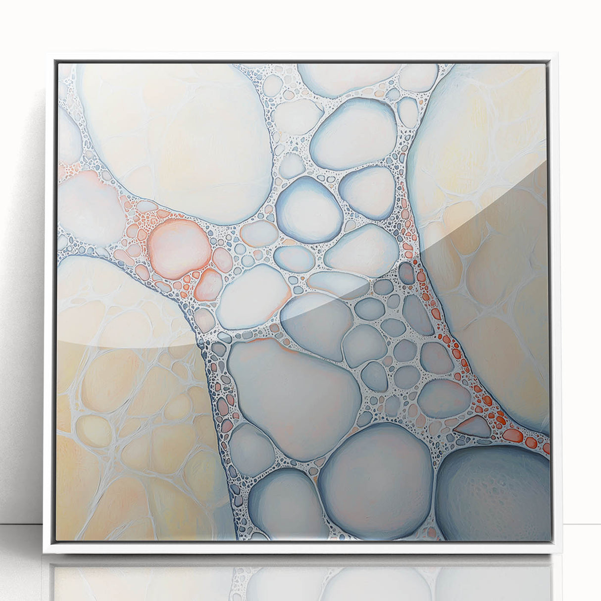 Organic Cells in Soft Tones – Earthen Harmony Earth Tone Art Print