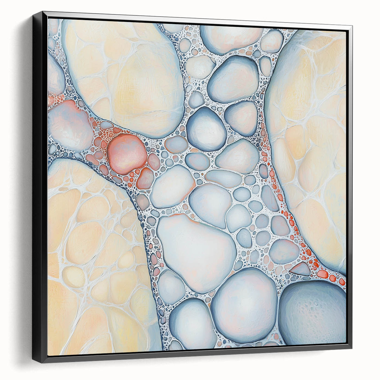 Organic Cells in Soft Tones – Earthen Harmony Earth Tone Art Print