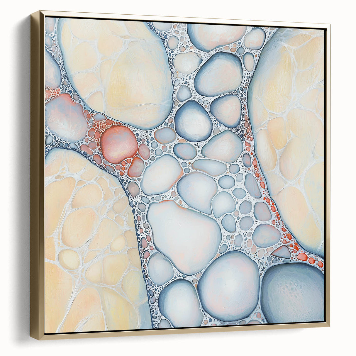 Organic Cells in Soft Tones – Earthen Harmony Earth Tone Art Print