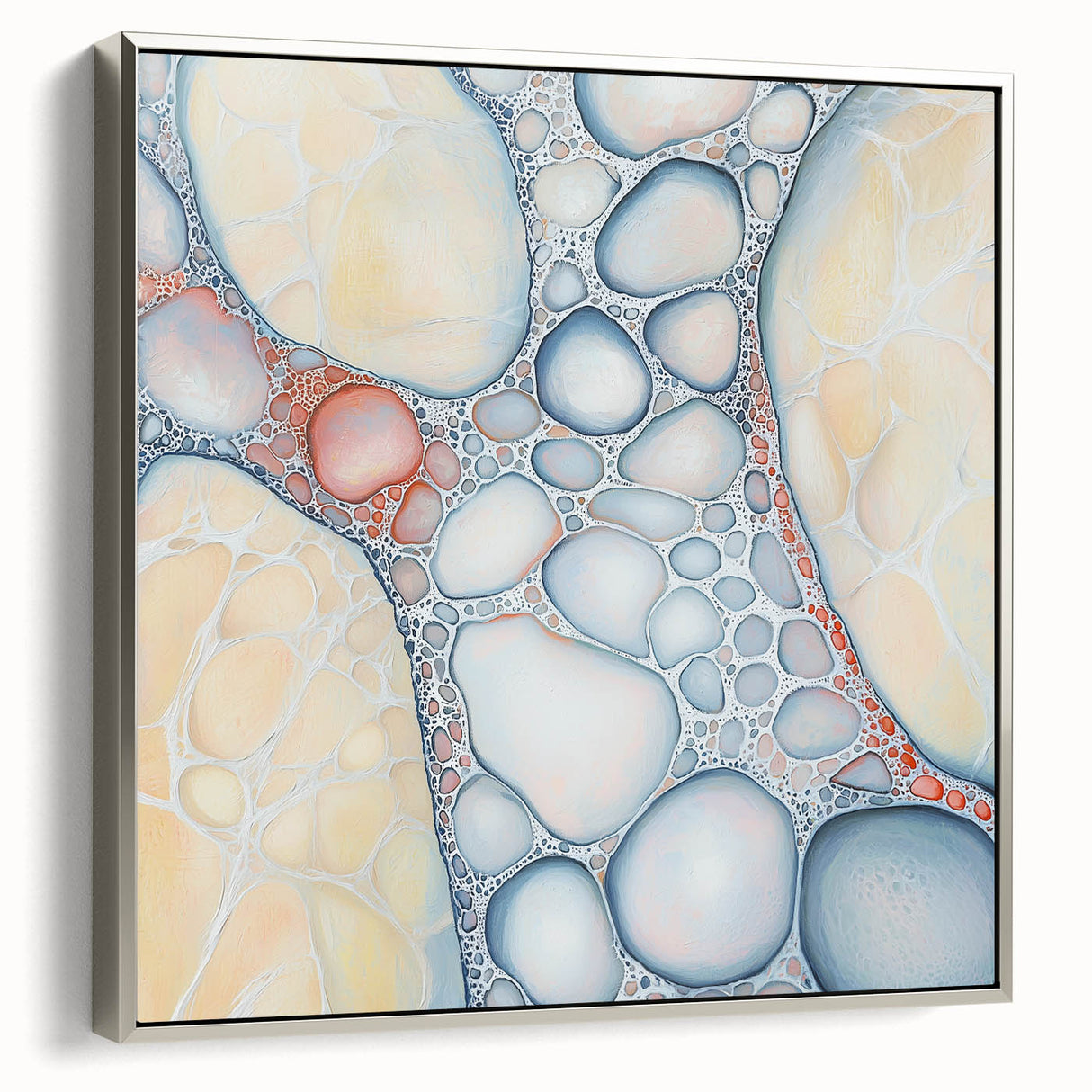 Organic Cells in Soft Tones – Earthen Harmony Earth Tone Art Print