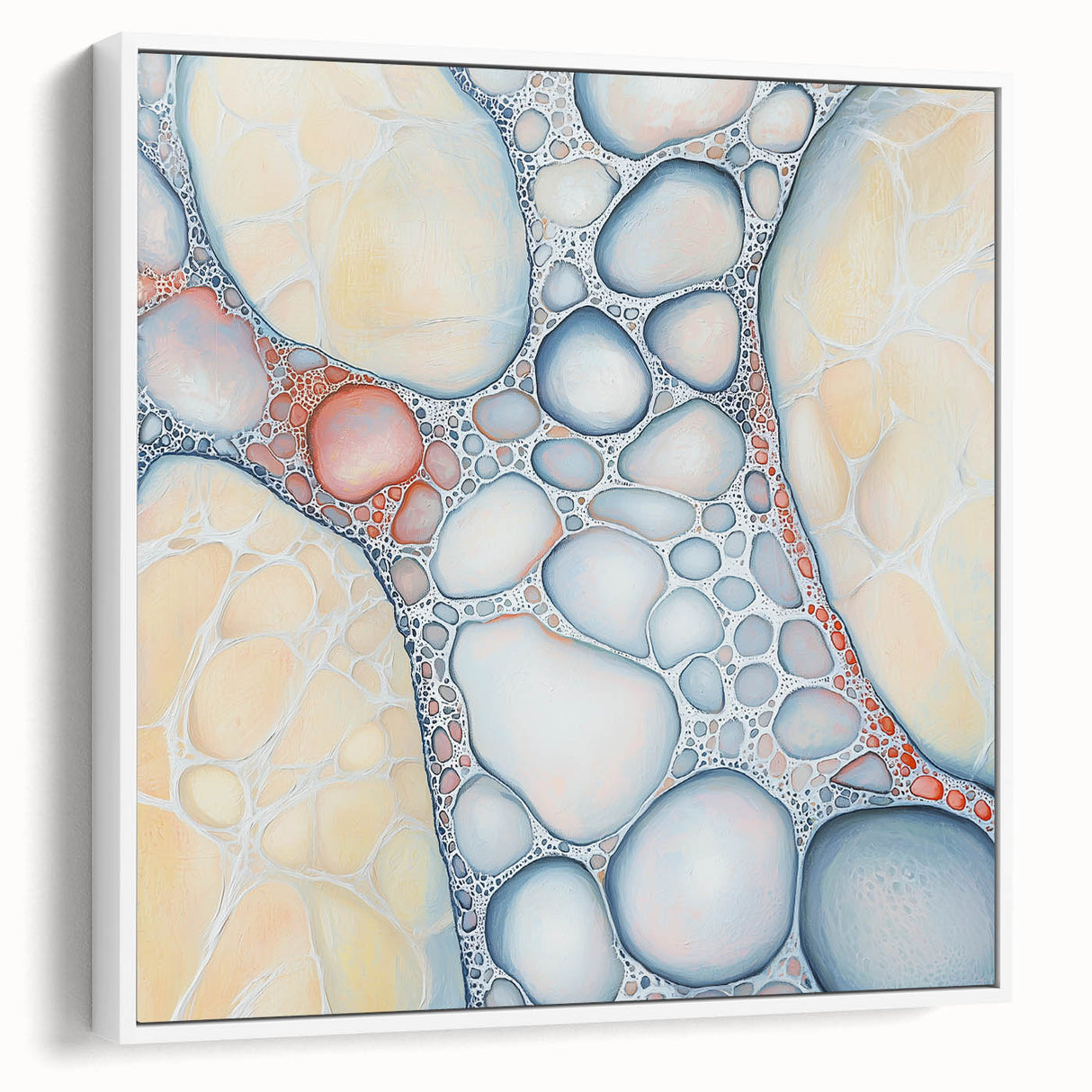 Organic Cells in Soft Tones – Earthen Harmony Earth Tone Art Print
