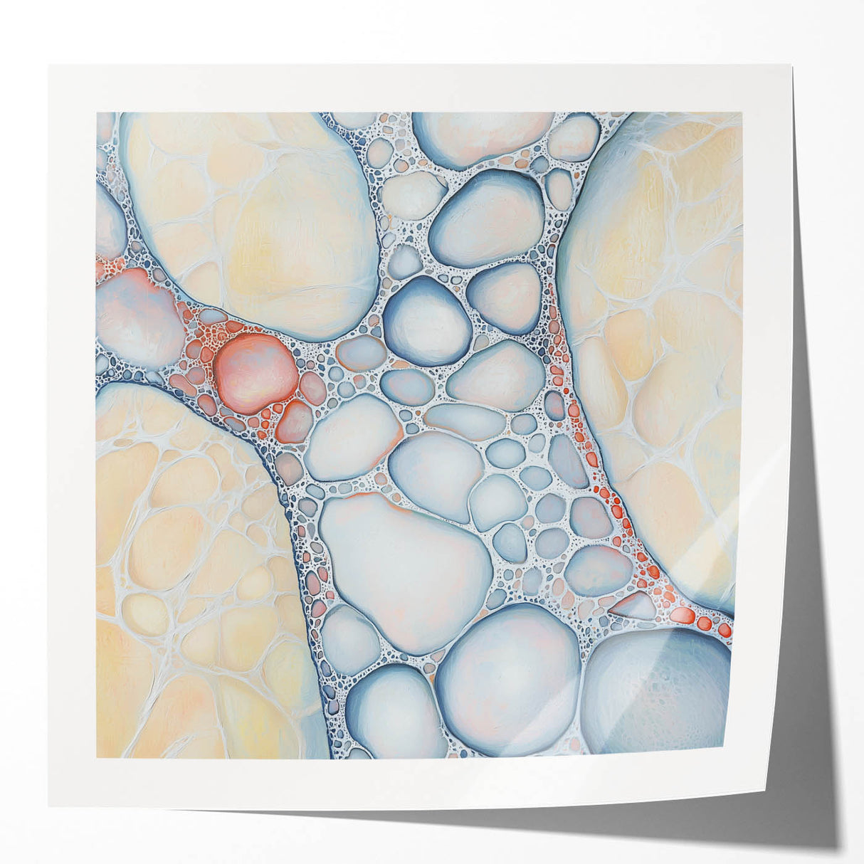 Organic Cells in Soft Tones – Earthen Harmony Earth Tone Art Print