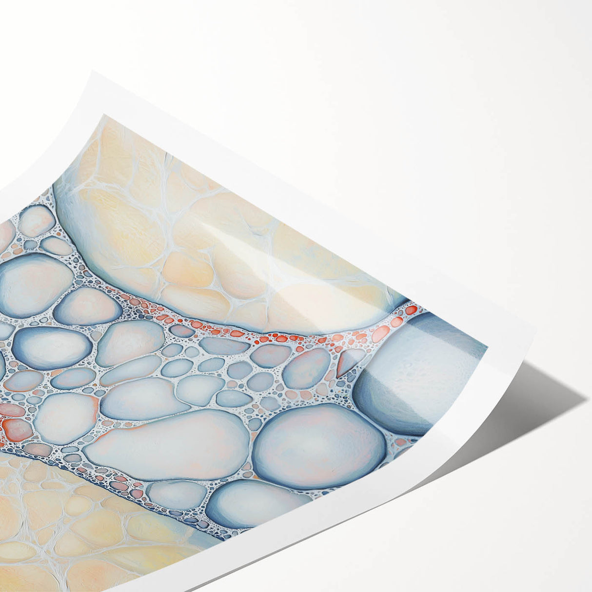 Organic Cells in Soft Tones – Earthen Harmony Earth Tone Art Print