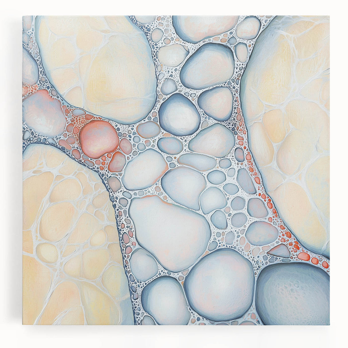 Organic Cells in Soft Tones – Earthen Harmony Earth Tone Art Print