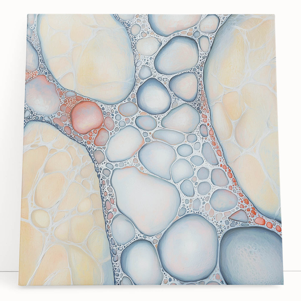 Organic Cells in Soft Tones – Earthen Harmony Earth Tone Art Print