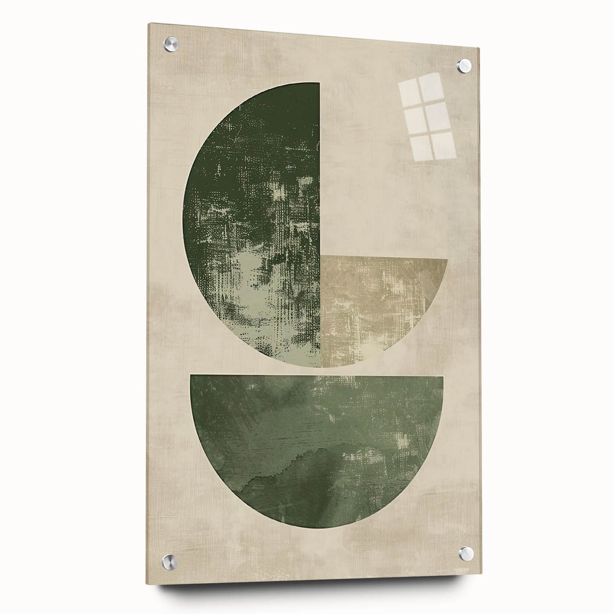 Neutral Abstract Prints – Forest Green Geometric Minimal Wall Art