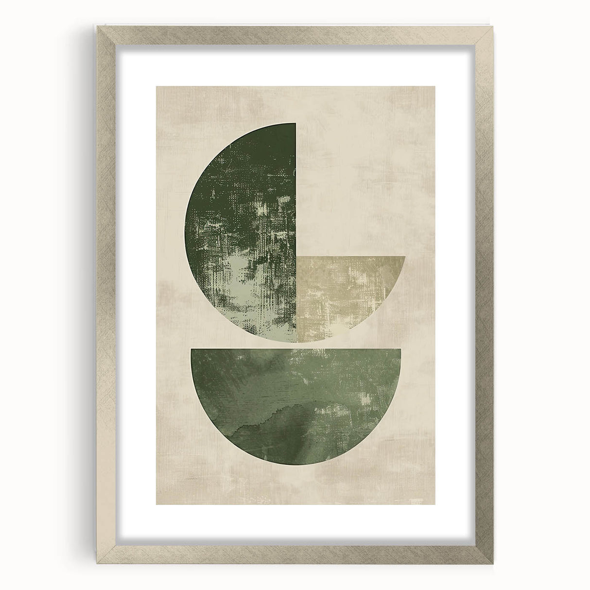 Neutral Abstract Prints – Forest Green Geometric Minimal Wall Art