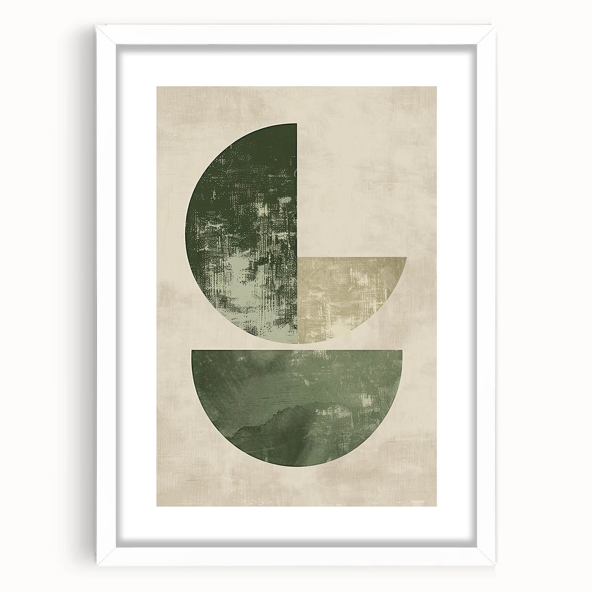 Neutral Abstract Prints – Forest Green Geometric Minimal Wall Art