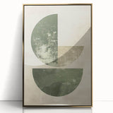 Neutral Abstract Prints – Forest Green Geometric Minimal Wall Art