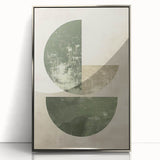 Neutral Abstract Prints – Forest Green Geometric Minimal Wall Art