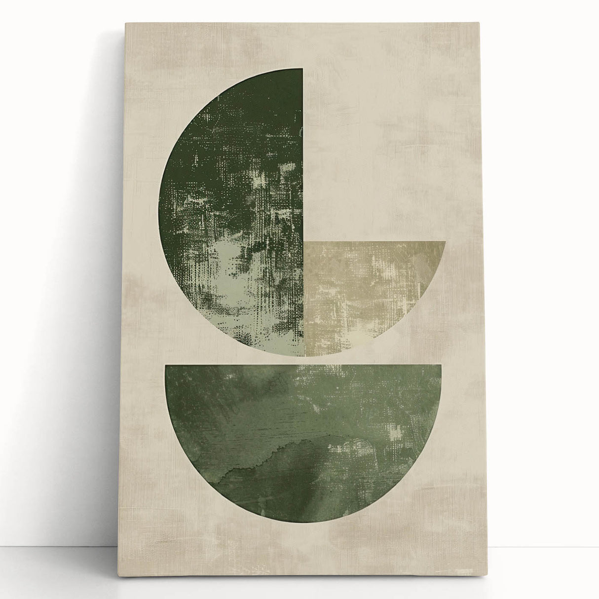 Neutral Abstract Prints – Forest Green Geometric Minimal Wall Art