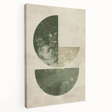 Neutral Abstract Prints – Forest Green Geometric Minimal Wall Art