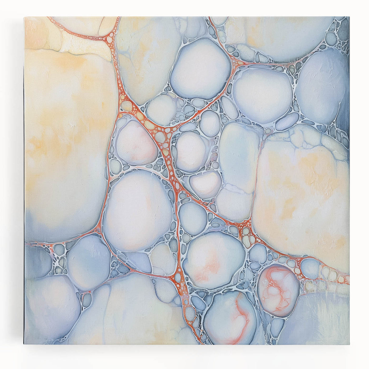 Serene Web of Color – Earthen Harmony Contemporary Canvas Art