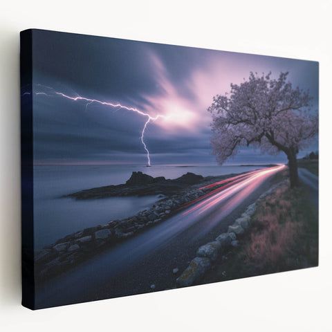 Stormy Coastline at Night – Fine Art Photography Canvas Prints