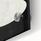 Minimalist Wall Decor – Sculptural White on Black Abstract Canvas