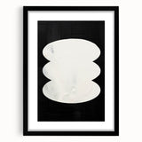 Minimalist Wall Decor – Sculptural White on Black Abstract Canvas