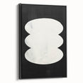 Minimalist Wall Decor – Sculptural White on Black Abstract Canvas