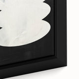 Minimalist Wall Decor – Sculptural White on Black Abstract Canvas