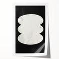 Minimalist Wall Decor – Sculptural White on Black Abstract Canvas