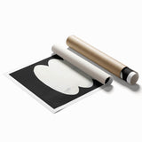 Minimalist Wall Decor – Sculptural White on Black Abstract Canvas