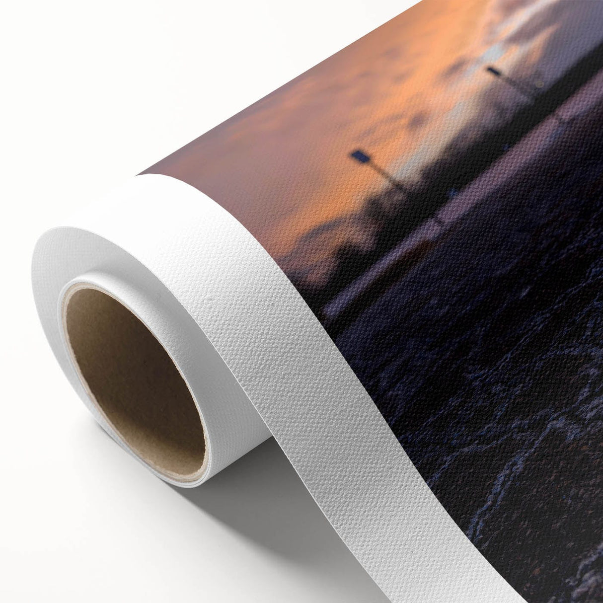 Urban Scenery Wall Art – Cracked Pavement at Sunset Canvas