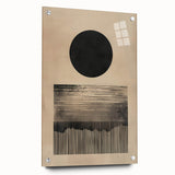 Abstract Wall Art – Beige and Black Minimalist Cosmic Geometry Print