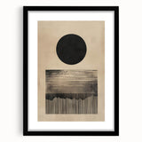 Abstract Wall Art – Beige and Black Minimalist Cosmic Geometry Print