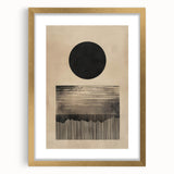 Abstract Wall Art – Beige and Black Minimalist Cosmic Geometry Print