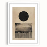 Abstract Wall Art – Beige and Black Minimalist Cosmic Geometry Print