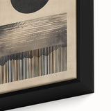 Abstract Wall Art – Beige and Black Minimalist Cosmic Geometry Print