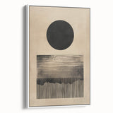 Abstract Wall Art – Beige and Black Minimalist Cosmic Geometry Print