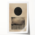 Abstract Wall Art – Beige and Black Minimalist Cosmic Geometry Print