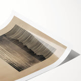 Abstract Wall Art – Beige and Black Minimalist Cosmic Geometry Print