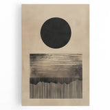 Abstract Wall Art – Beige and Black Minimalist Cosmic Geometry Print