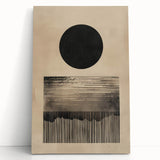 Abstract Wall Art – Beige and Black Minimalist Cosmic Geometry Print