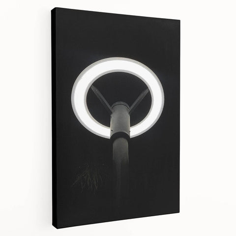 Modern Urban Landscape Art – Minimalist Circular Streetlamp