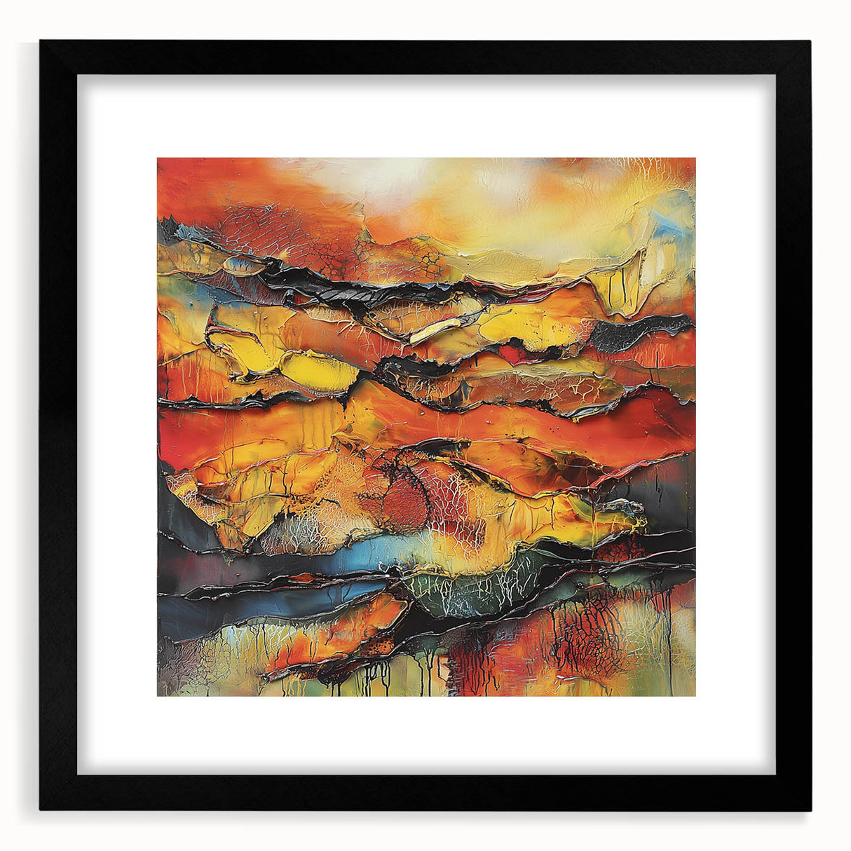 Fiery Horizon – Earthen Harmony Interior Design Art in Warm Hues