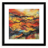 Fiery Horizon – Earthen Harmony Interior Design Art in Warm Hues