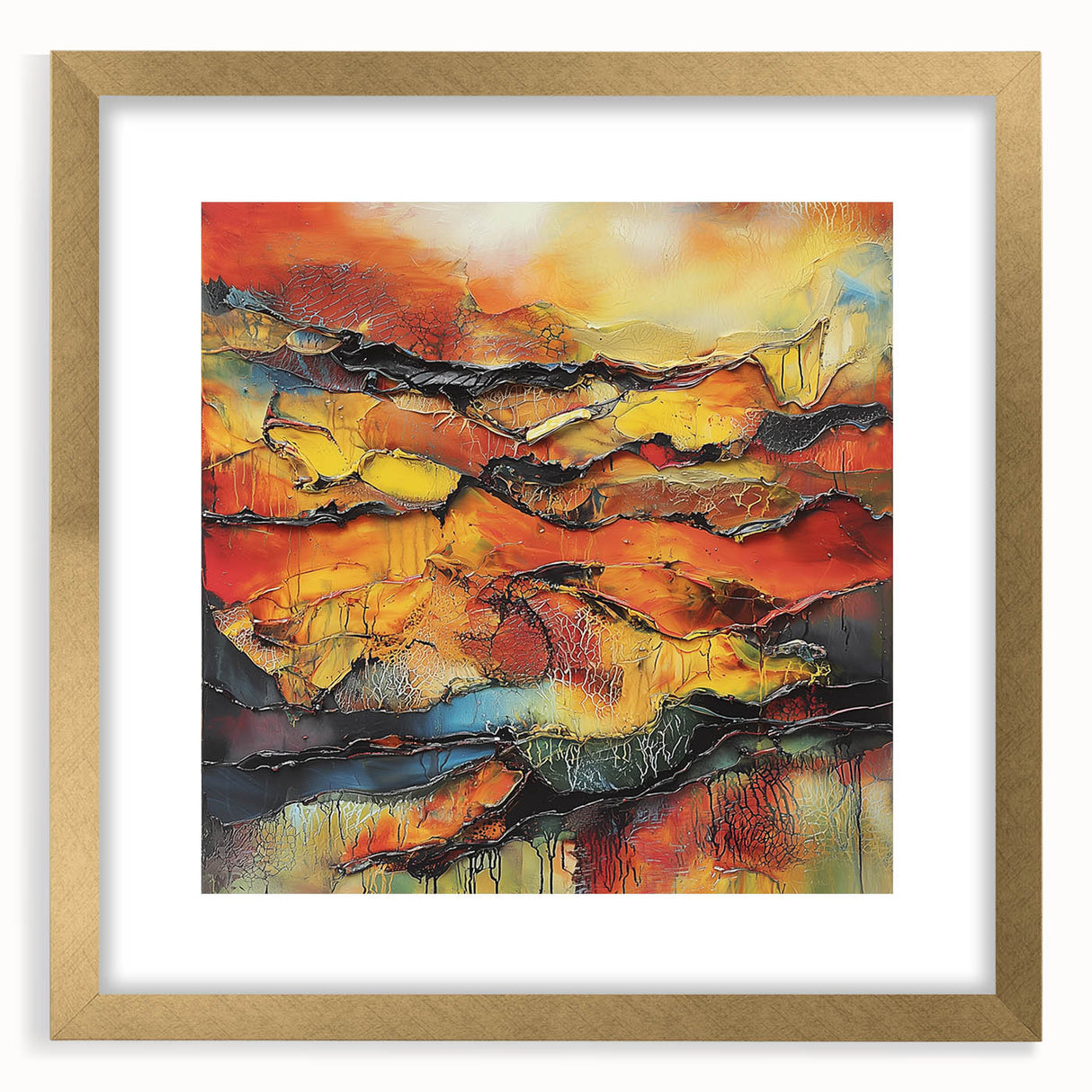 Fiery Horizon – Earthen Harmony Interior Design Art in Warm Hues