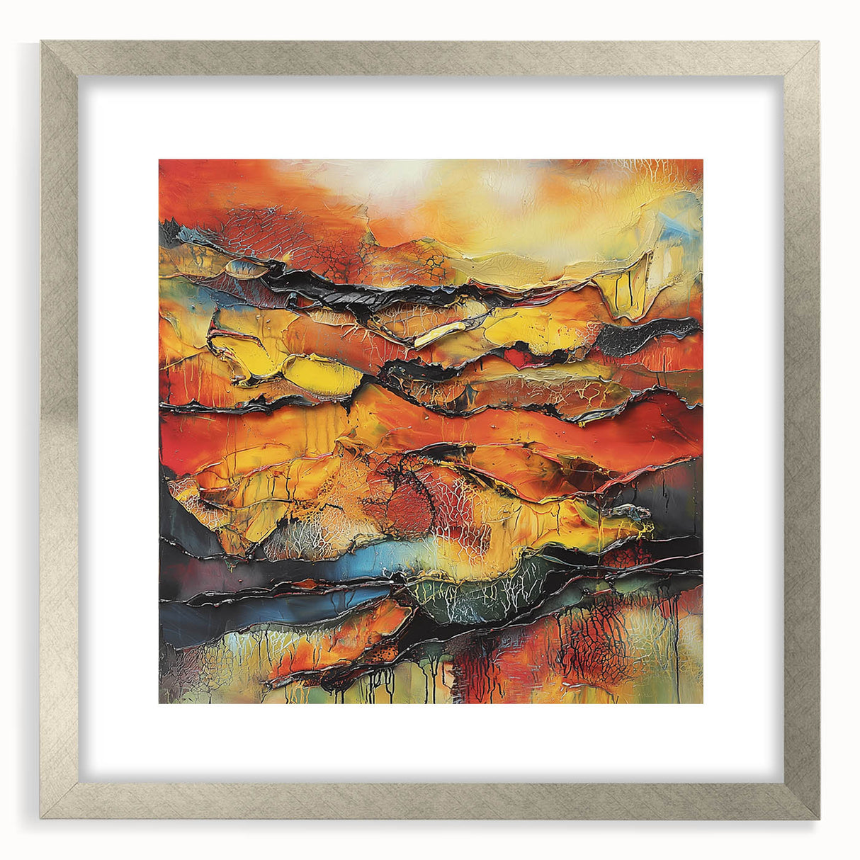 Fiery Horizon – Earthen Harmony Interior Design Art in Warm Hues